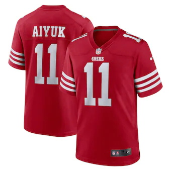 mens nike brandon aiyuk scarlet san francisco 49ers team pl